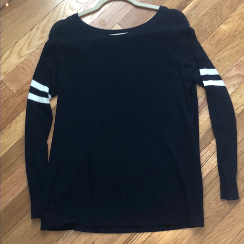 Striped sleeve sweater